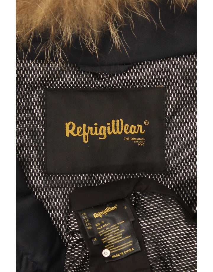 Refrigiwear Wattierte Damenjacke mit Kapuze, UK 16, Größe L, Marineblau, Polyester