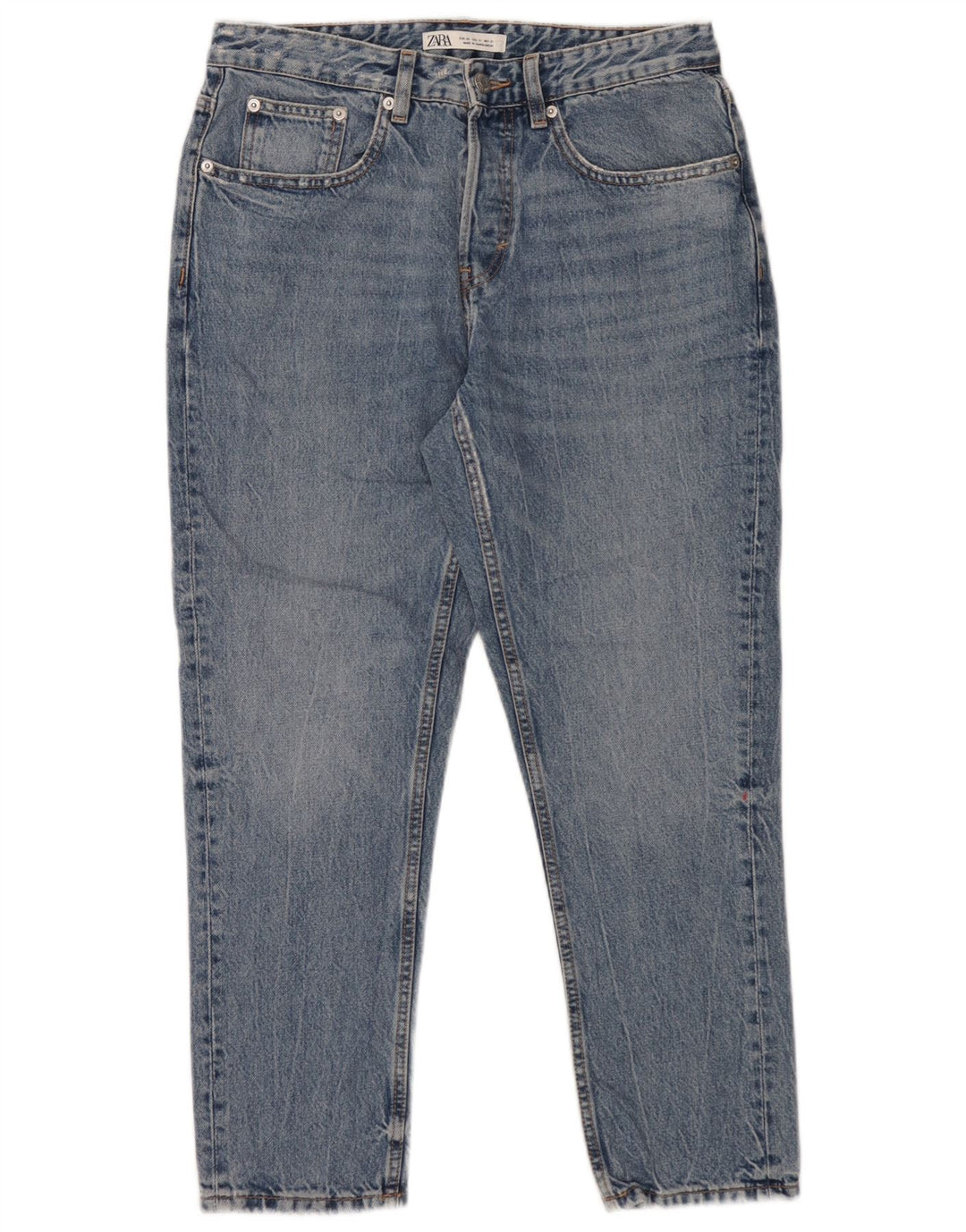 Zara Herren Tapered Jeans EU 40 Medium W31 L26 Blaue Baumwolle