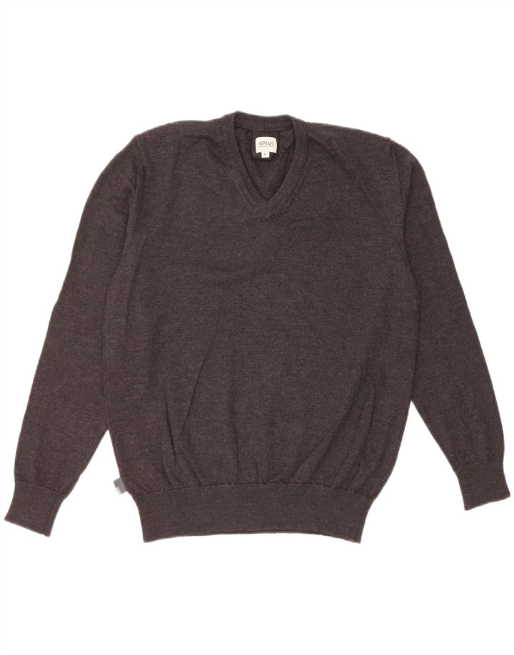 Armani Damen Pullover mit V-Ausschnitt IT 52 2XL Grau