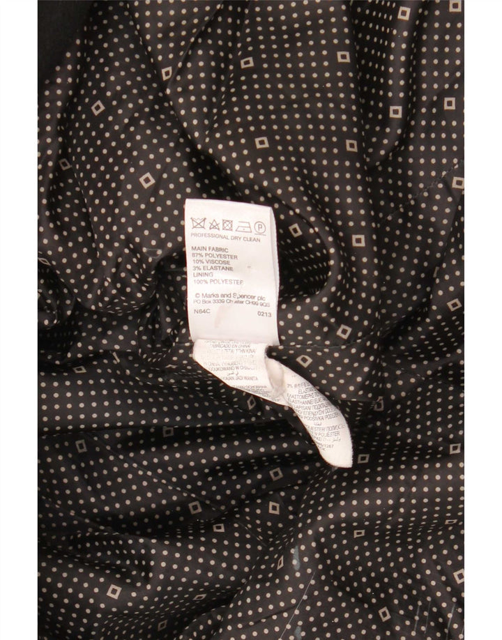 Marks & Spencer Zweireihiger Damenmantel UK 12 Mittelschwarzes Polyester