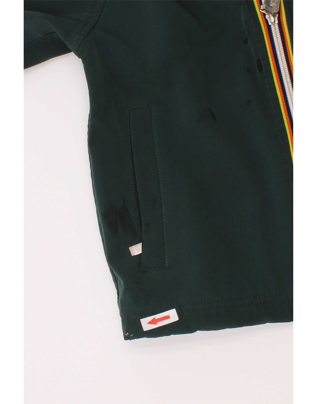 K-Way Jungen-Windbreakerjacke mit Kapuze, 4–5 Jahre, grünes Polyester