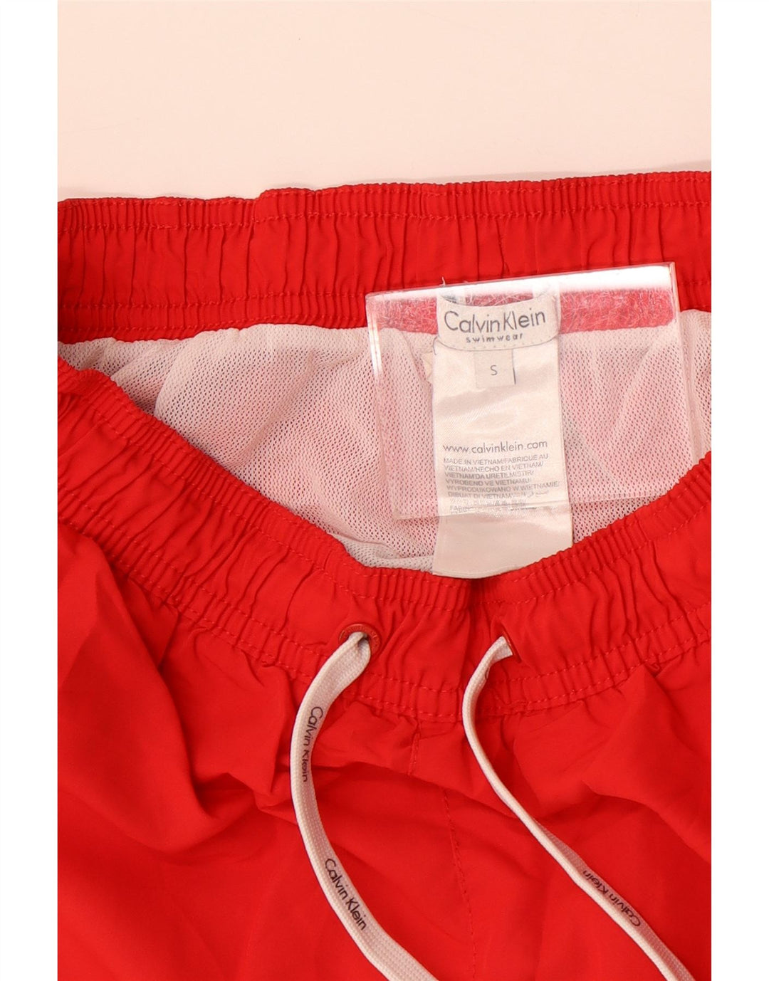 Calvin Klein Herren Badeshorts mit Grafik, Größe S, Rot, Polyester