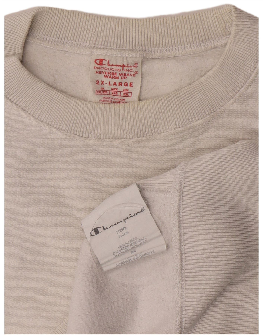 Champion Damen Sweatshirt Pullover UK 20 2XL Weiße Baumwolle