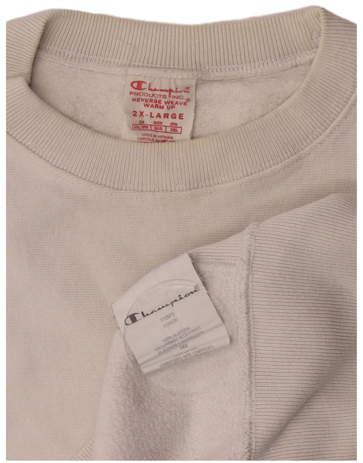 Champion Damen Sweatshirt Pullover UK 20 2XL Weiße Baumwolle