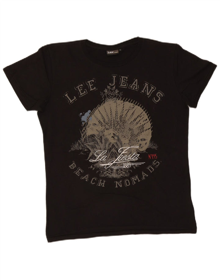 Lee Herren-T-Shirt mit Grafik, groß, aus schwarzer Baumwolle