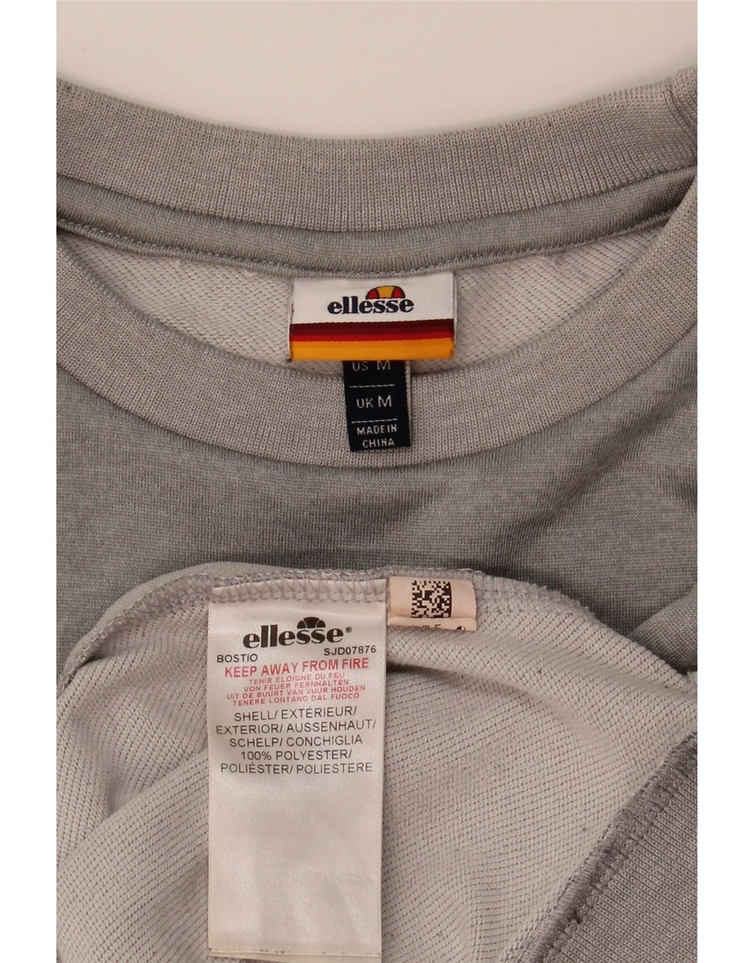 Ellesse Herren Grafik-Sweatshirt-Pullover Mittelgraues Colourblock-Polyester