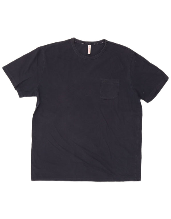 Sun68 Herren T-Shirt Top 2XL Marineblau Baumwolle