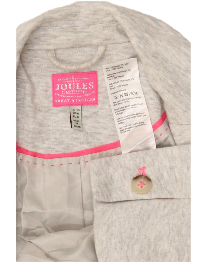 Joules Damen-Blazerjacke mit 1 Knopf, Gr. 10, klein, grau meliert, Polyester