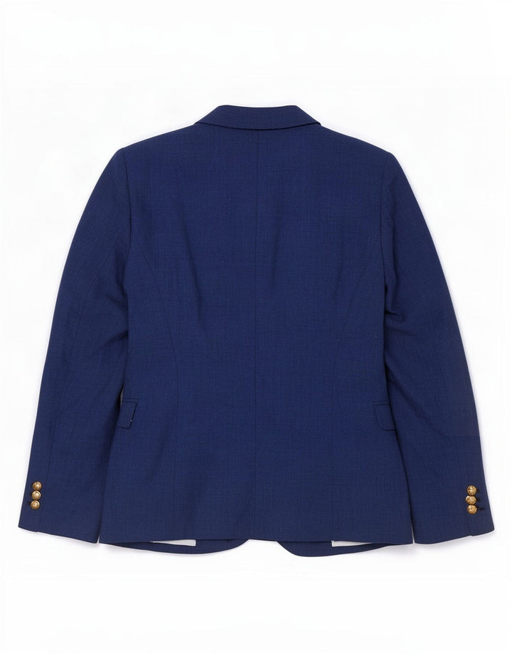 Zara Damen 1-Knopf-Blazerjacke UK 10 Small Marineblaue Baumwolle