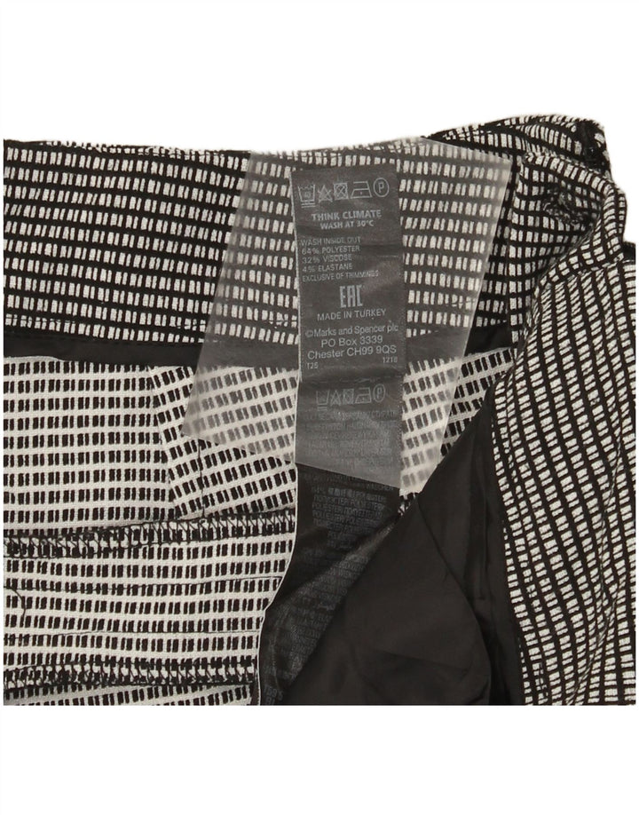 Marks & Spencer Damen Chinohose UK 12 M W32 L29 Schwarz kariert