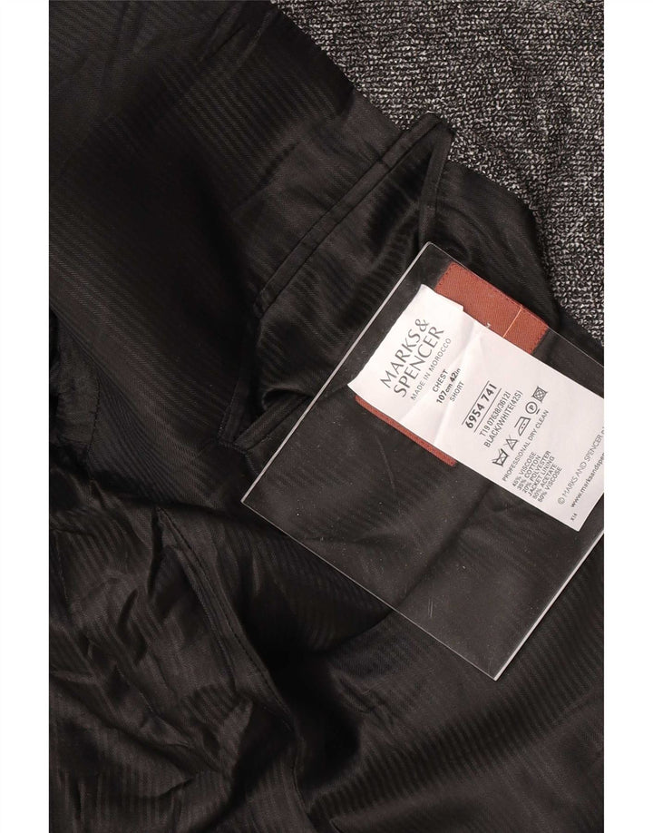 Marks & Spencer Herren-Blazer, kurz, mit 3 Knöpfen, Gr. 42, Größe L, Grau meliert