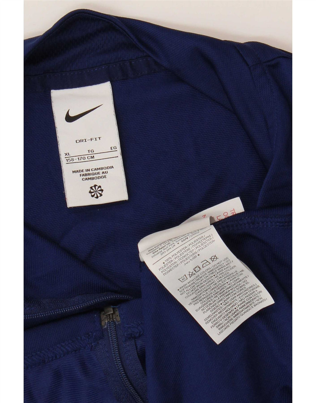 Nike Jungen-Trainingsanzug-Top-Jacke, 12–13 Jahre, XL, Marineblau, Polyester