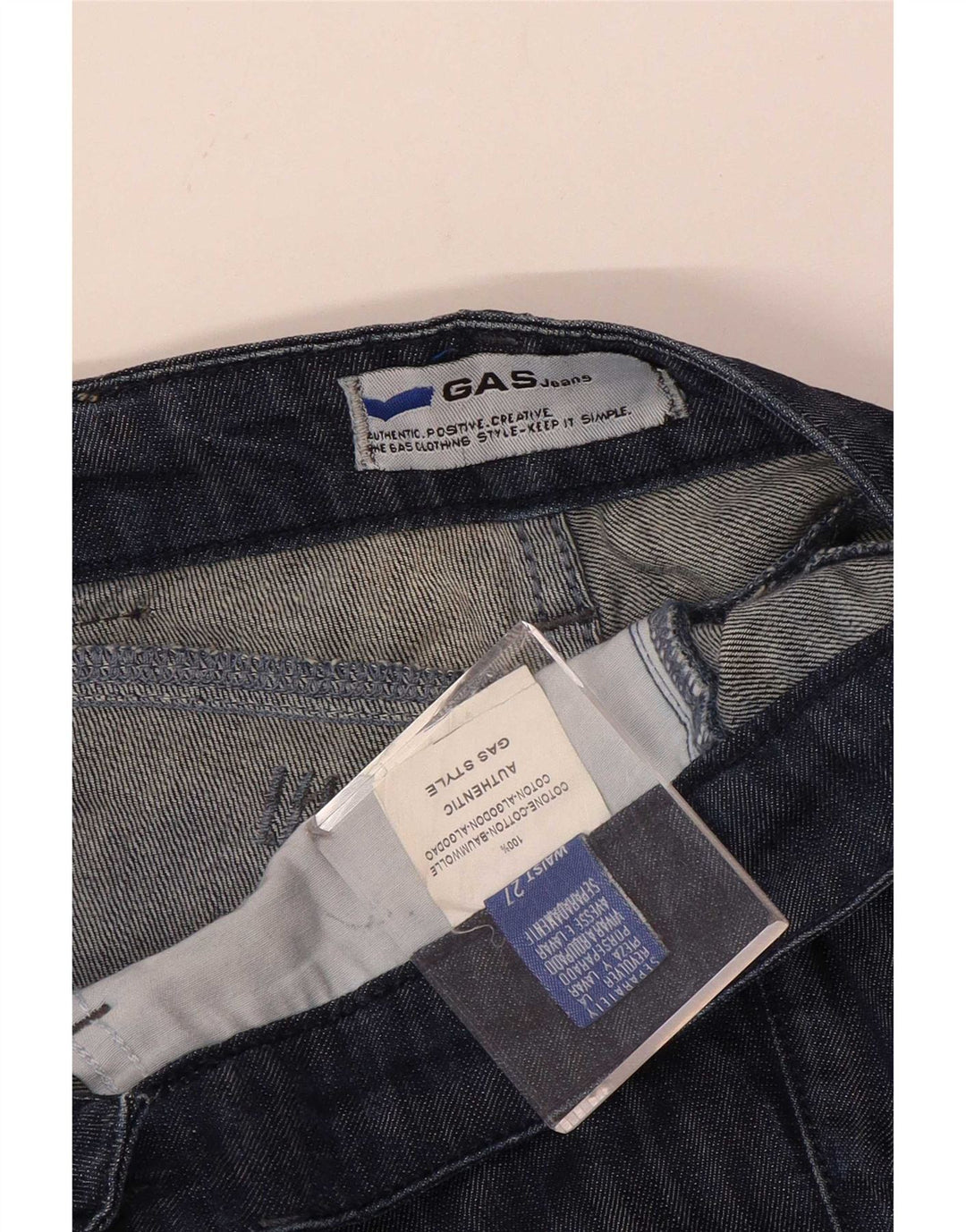 Gas Damen Slim Jeans W27 L33 Marineblaue Baumwolle