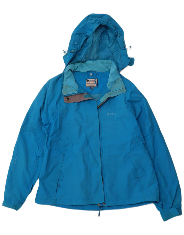MOUNTAIN WAREHOUSE Damen-Regenjacke mit Kapuze, UK 16, Größe L, blaues Nylon