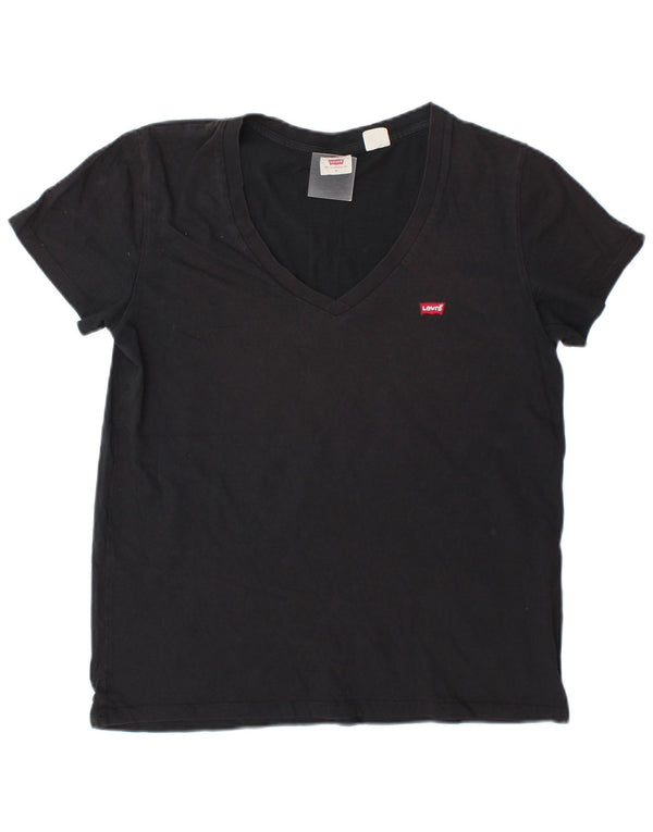 Levi's Damen T-Shirt Top UK 14 Mittelgraue Baumwolle