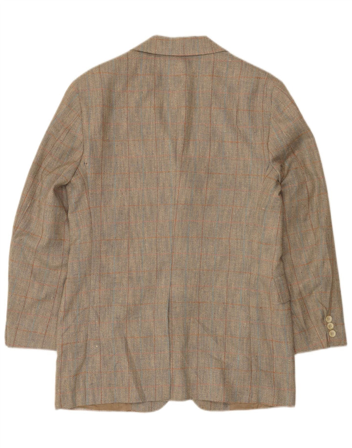 Oakmont Herren-Blazer mit 2 Knöpfen, Größe 39, mittelbraun kariert