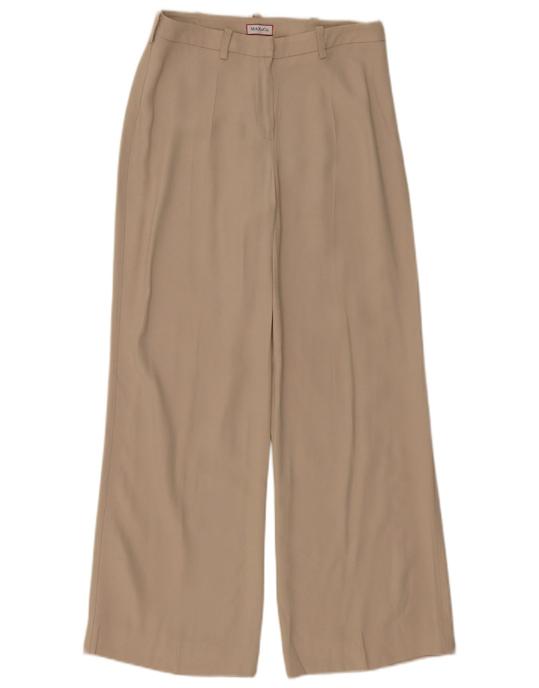 MAX & CO. Damen-Freizeithose mit weitem Bein, UK-Größe 8, Größe S, W26, L28, Beige, Acetat