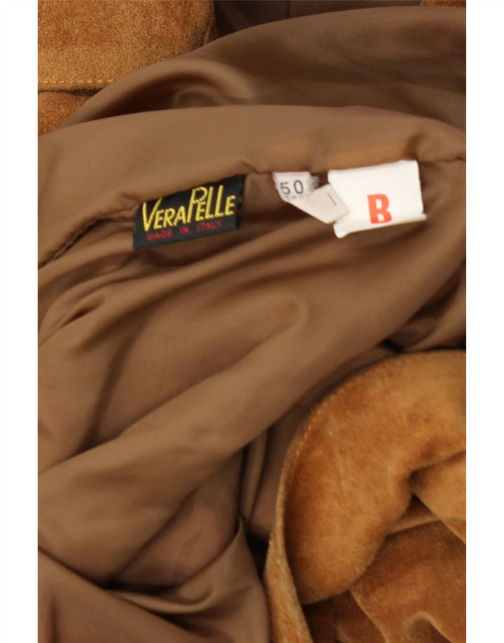 Vintage Herren Wildlederjacke IT 50 Großes Beige Leder