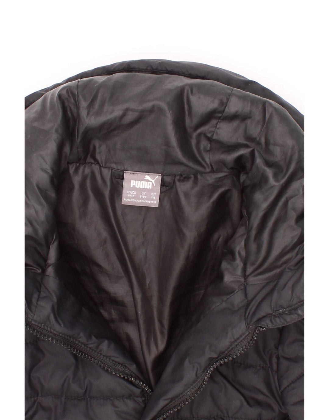 Puma Jungen wattierte Jacke mit Kapuze, 5–6 Jahre, schwarzes Polyester