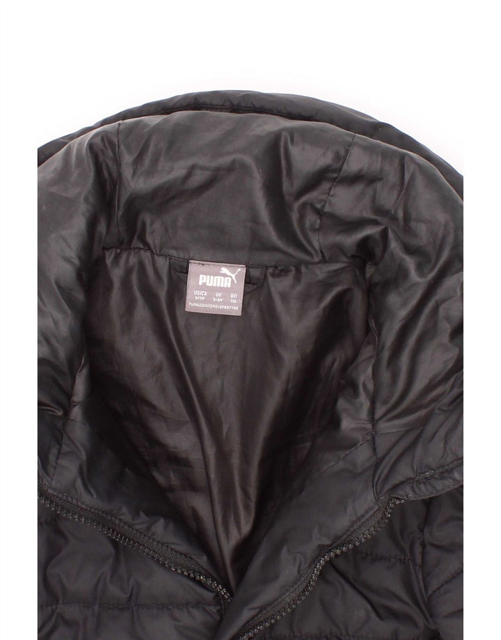 Puma Jungen wattierte Jacke mit Kapuze, 5–6 Jahre, schwarzes Polyester
