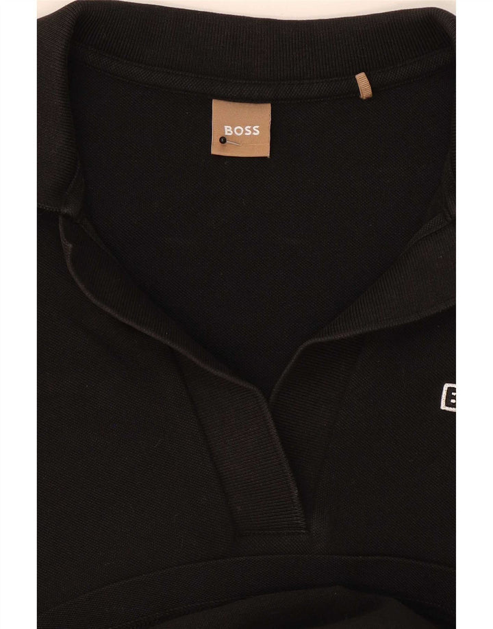 Hugo Boss Damen Polokleid UK 14 Medium Schwarz
