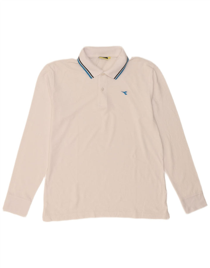 Diadora Herren Langarm-Poloshirt XL Weiß