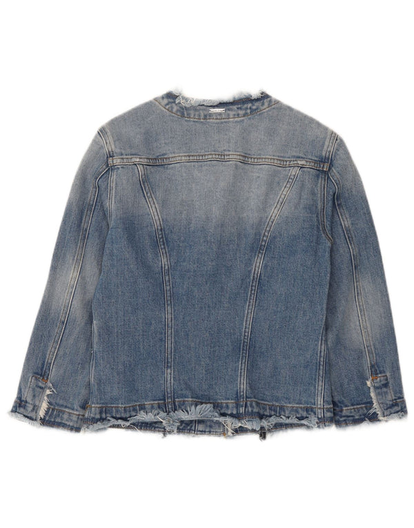Liu Jo Damen Crop Denim Jacke UK 8 Small Blaue Baumwolle
