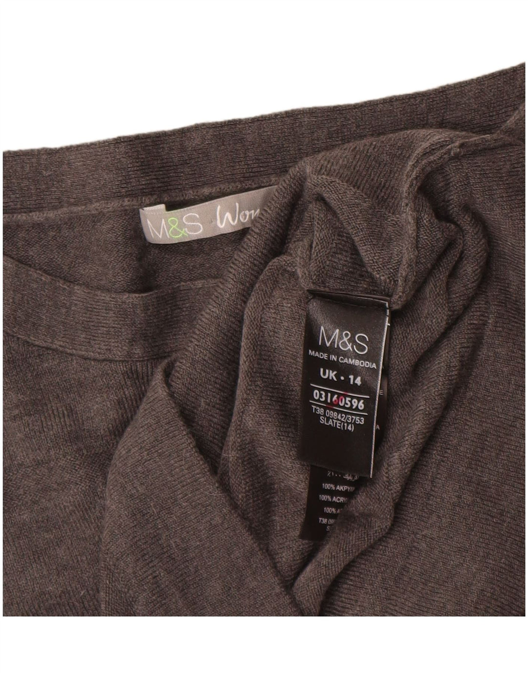 Marks & Spencer Damen Pulloverkleid UK 14 Mittelgraues Acryl