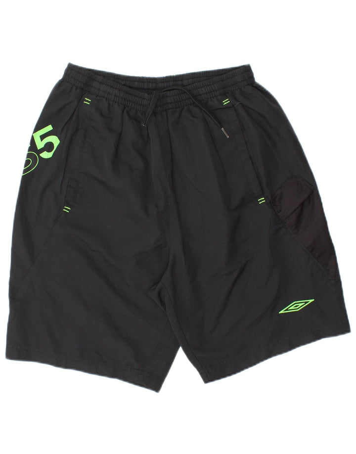 UMBRO Mens Graphic Sport Shorts Medium  Black Polyester