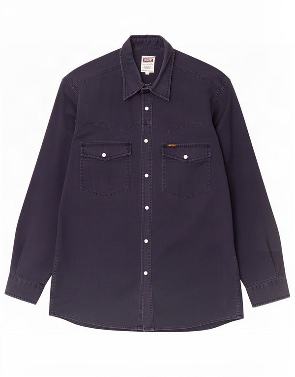 Rifle Mens Shirt Large Navy Blue Cotton