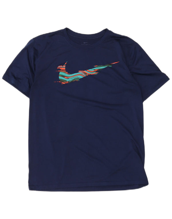 Nike Herren Dri Fit Graphic T-Shirt Top Large Marineblau