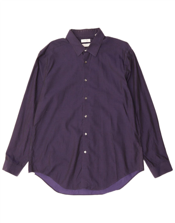 CALVIN KLEIN JEANS Herren Slim Fit Hemd Größe 17 XL Marineblaue Baumwolle