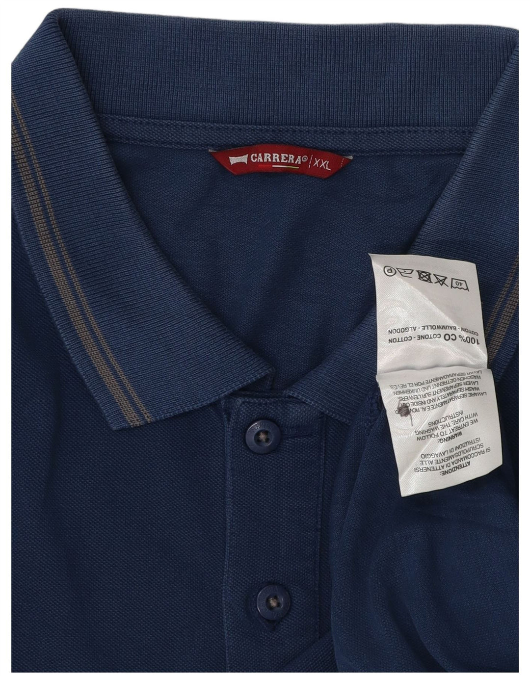 Carrera Herren Poloshirt 2XL Blau Baumwolle