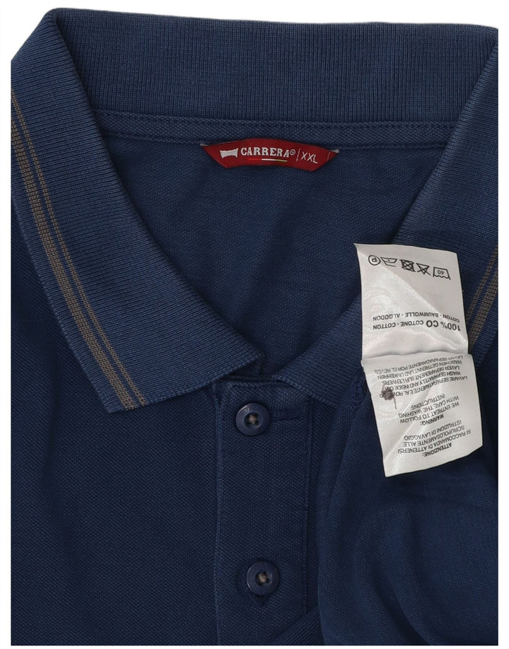 Carrera Herren Poloshirt 2XL Blau Baumwolle