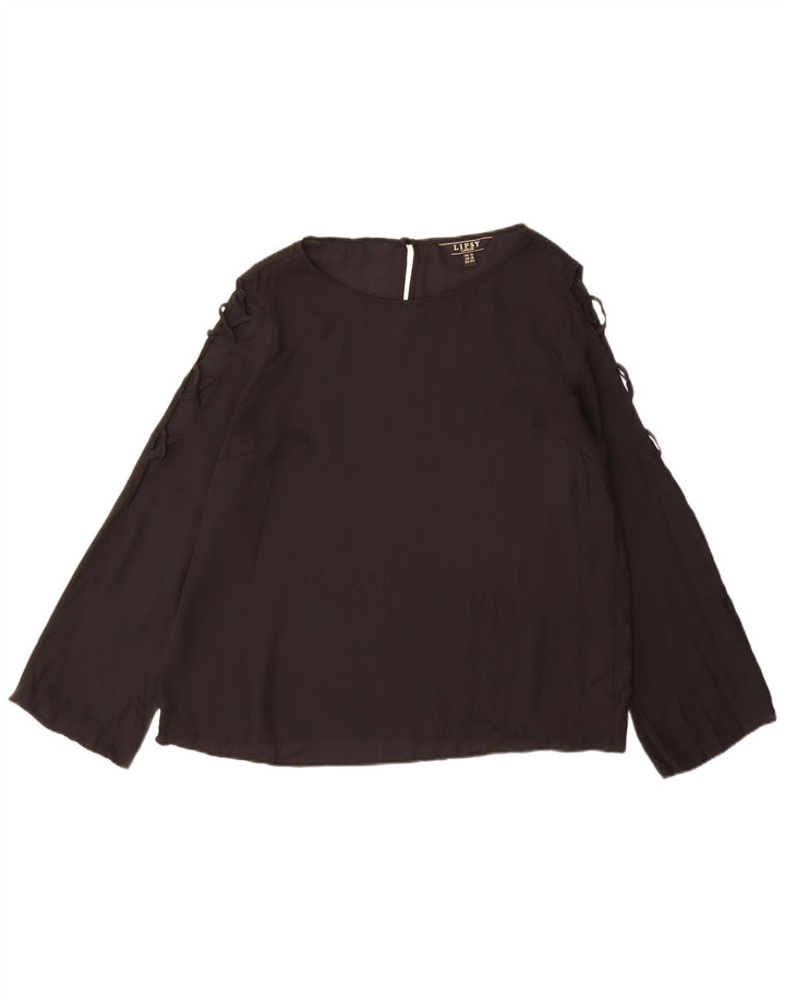 Lipsy Damen-Blusenoberteil, langärmelig, UK-Größe 44, Größe L, Schwarz, Polyester