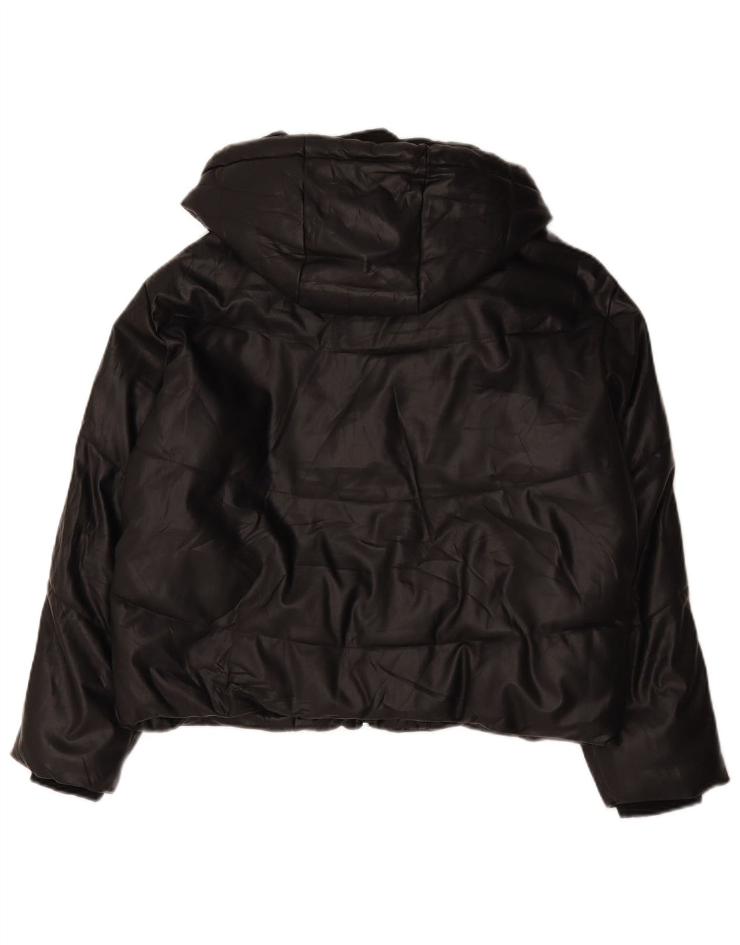 Zara Damen-Kapuzen-Übergröße, wattierte Jacke, UK 14, mittelschwarz