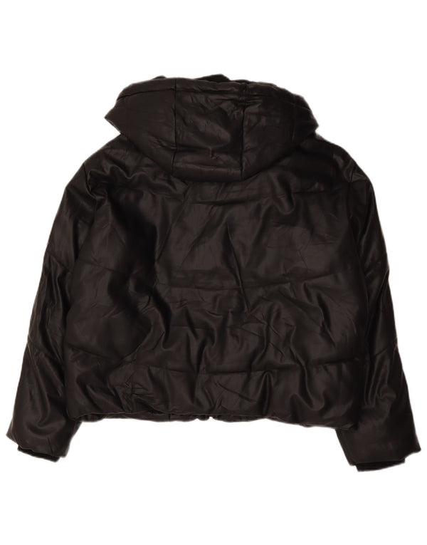 Zara Damen-Kapuzen-Übergröße, wattierte Jacke, UK 14, mittelschwarz