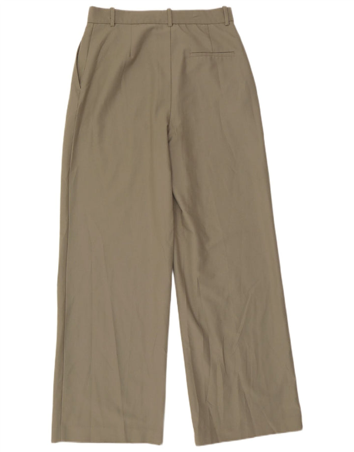 Zara Damen-Anzughose mit weitem Bein, groß, W30, L32, grünes Polyester