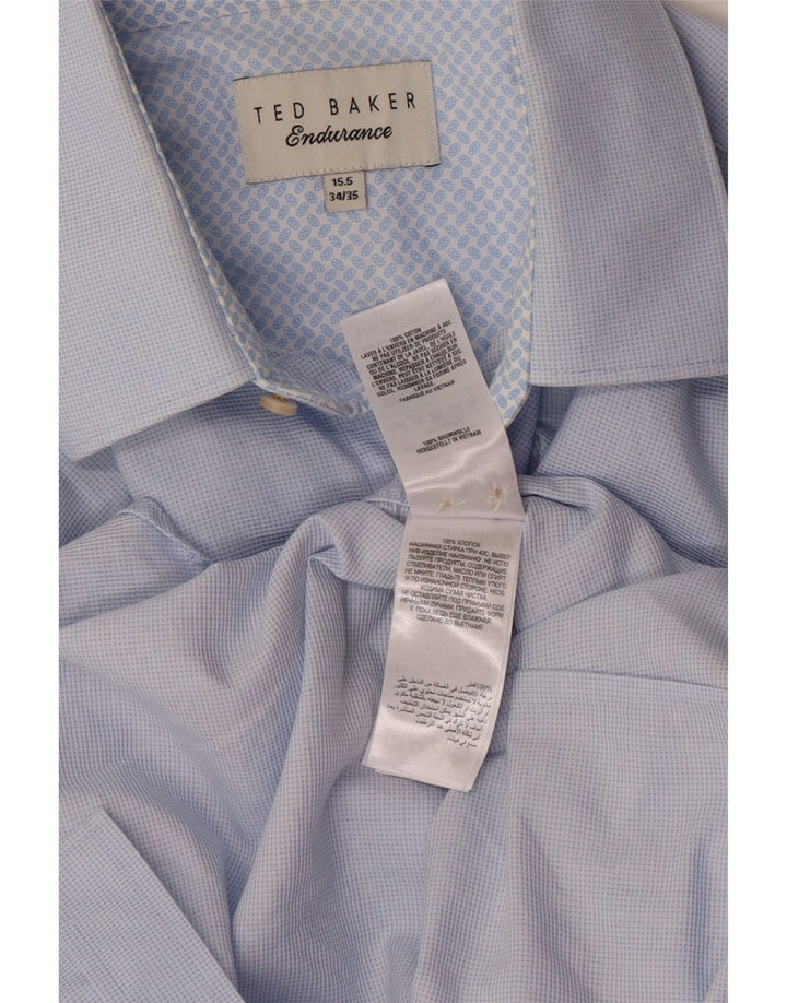 Ted Baker Herrenhemd, Größe 15 1/2, mittelblaue Baumwolle