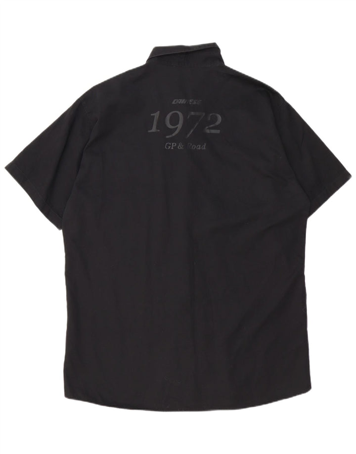 Dainese Herren Grafik-Kurzarmshirt, groß, aus schwarzer Baumwolle