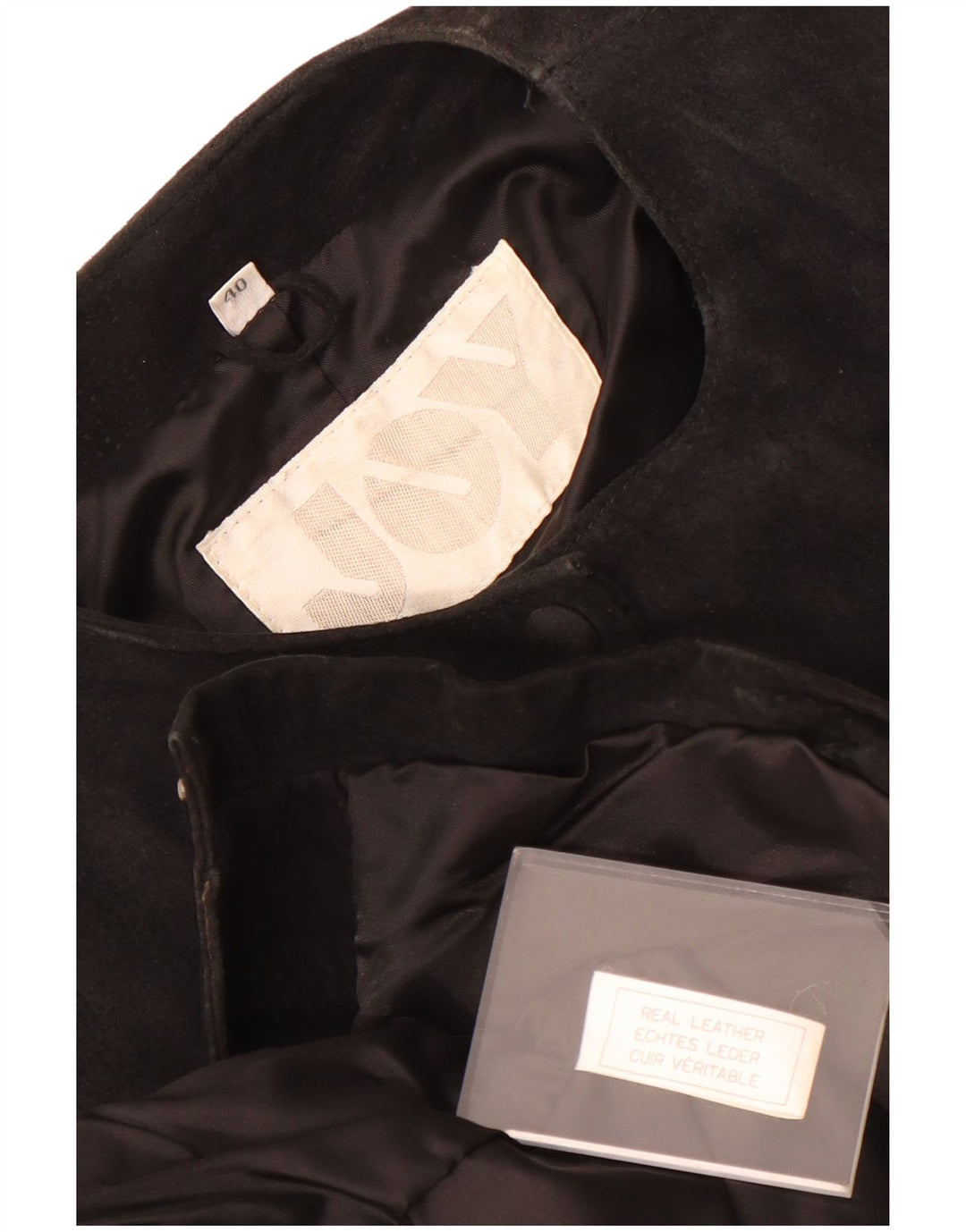 Joy Womens Crop Wildlederjacke EU 40 Mittelschwarzes Leder