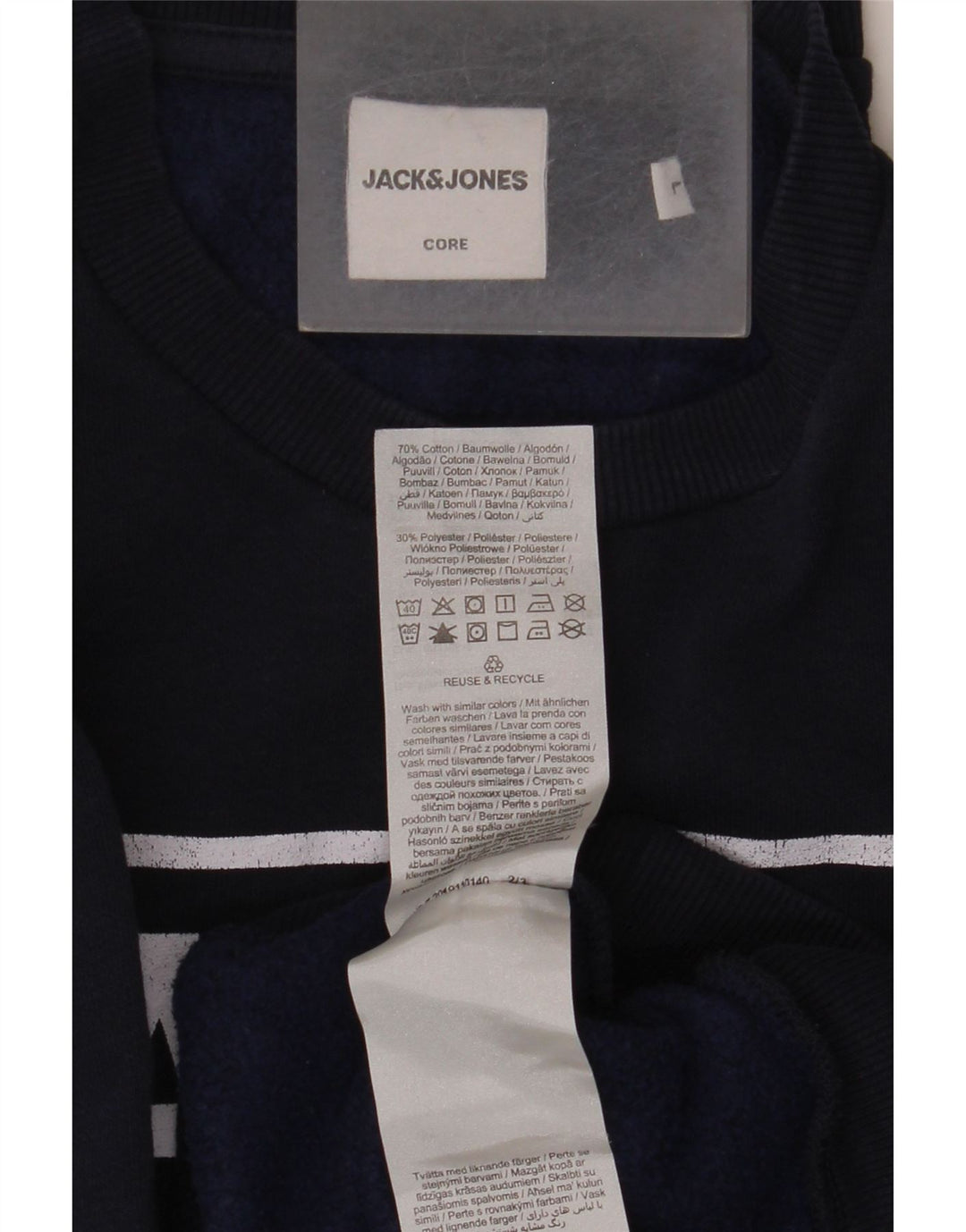Jack & Jones Herren-Sweatshirt mit Grafik, groß, marineblau, Baumwolle