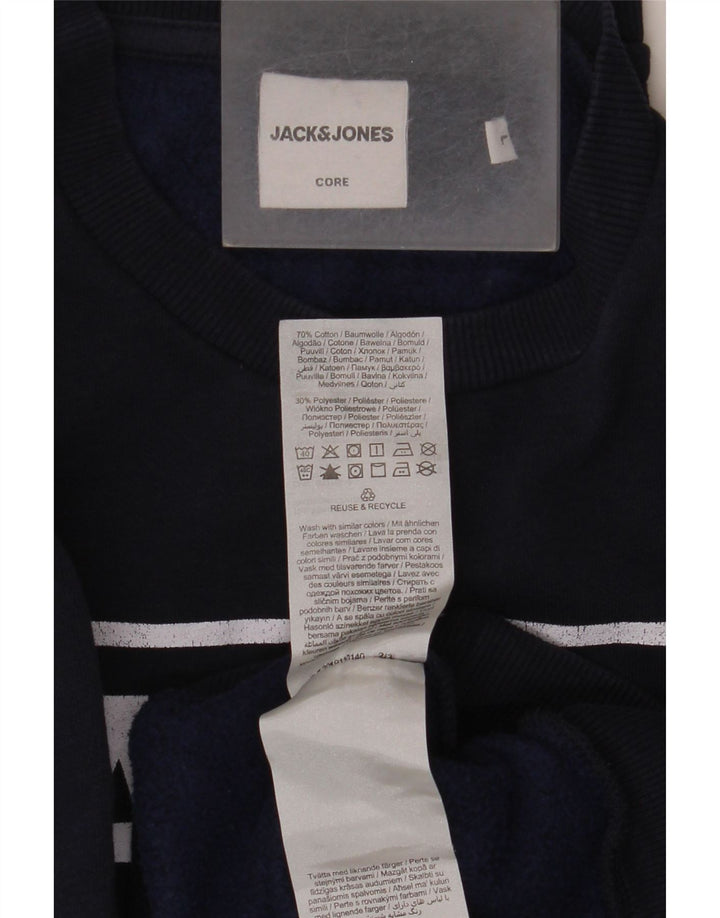 Jack & Jones Herren-Sweatshirt mit Grafik, groß, marineblau, Baumwolle