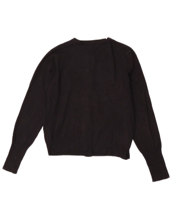 Marks & Spencer Damen Crop Cardigan Pullover UK 12 Mittelschwarze Viskose