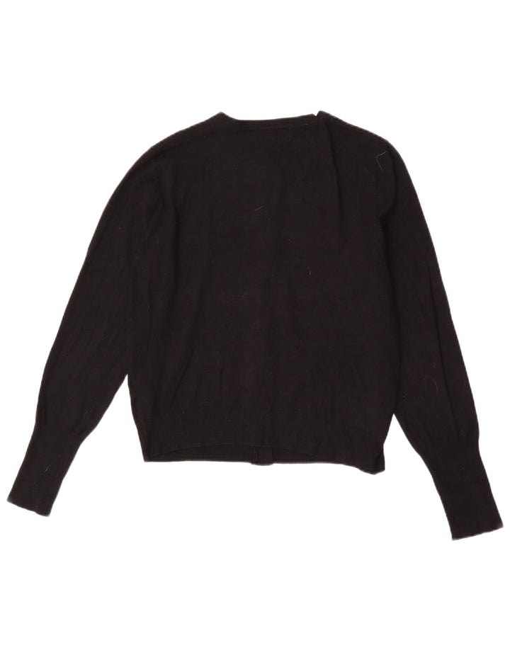 Marks & Spencer Damen Crop Cardigan Pullover UK 12 Mittelschwarze Viskose