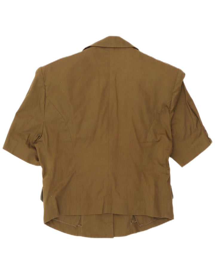 Sport Staff Damen Kurzarm-Blazer mit 5 Knöpfen, Größe IT 42, mittleres Khaki