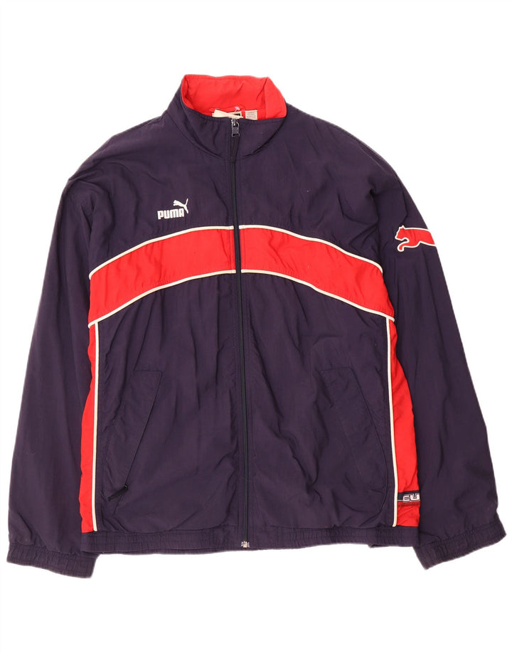Puma Herren-Trainingsanzug-Top-Jacke, groß, Marineblau, Farbblock