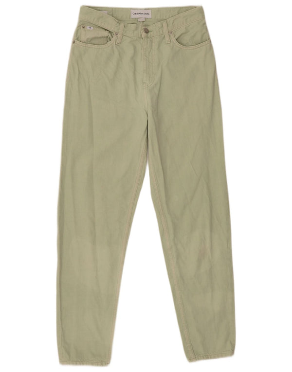 Calvin Klein Damen Straight Jeans W28 L28 Grüne Baumwolle