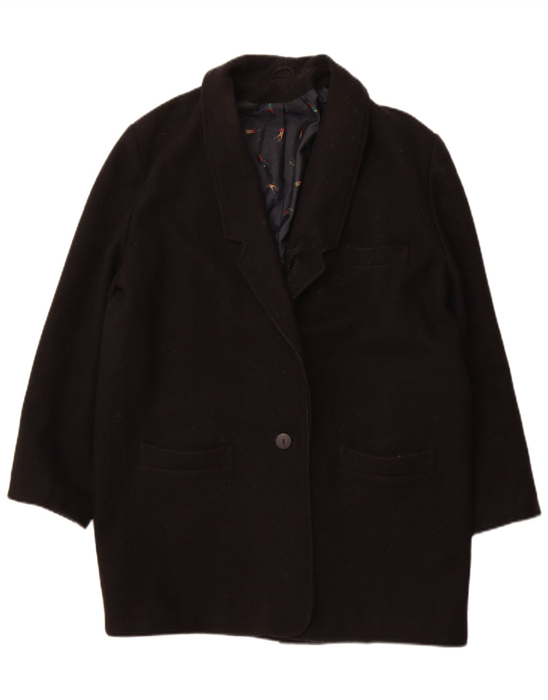 ST. BERNARD Womens Overcoat UK 14 Medium  Black Wool