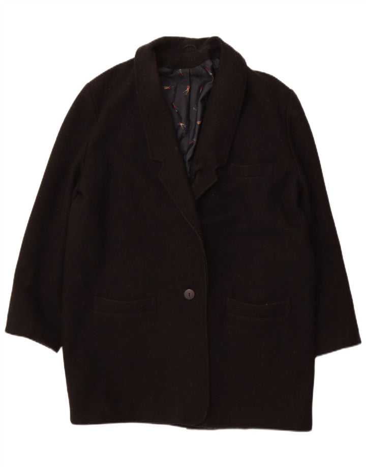 ST. BERNARD Womens Overcoat UK 14 Medium  Black Wool